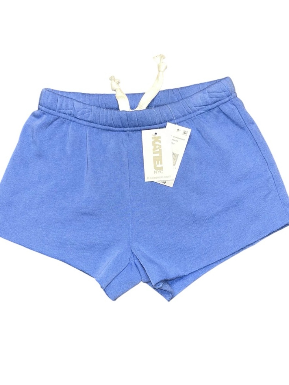 Katie J NYC Girls Athletic Sweat Blue Extra Large  XL Pull On Tie Shorts NWT